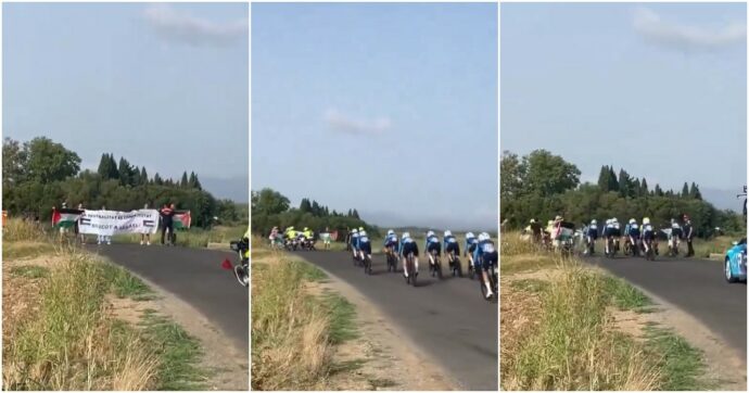 Vuelta, manifestanti Pro Palestina tentano di bloccare il team israeliano: cosa è successo – Video
