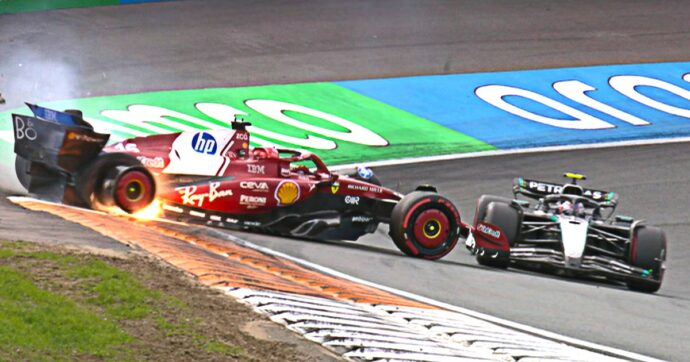 F1, Gp Olanda: clamoroso Antonelli, colpisce Leclerc e lo manda contro il muro. Due Ferrari ritirate