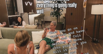 Copertina di “Ho contratto l’Escherichia coli”: Pink annuncia di essere malata e condivide la foto con una flebo