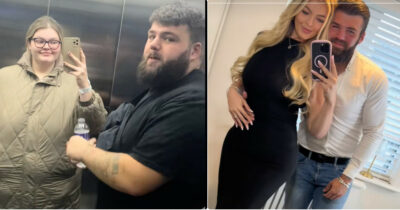 Copertina di “Abbiamo speso 23mila euro in interventi per dimagrire, saremmo morti se non avessimo fatto qualcosa per il nostro peso”: la trasformazione di Ellie e Rhys Jefferies