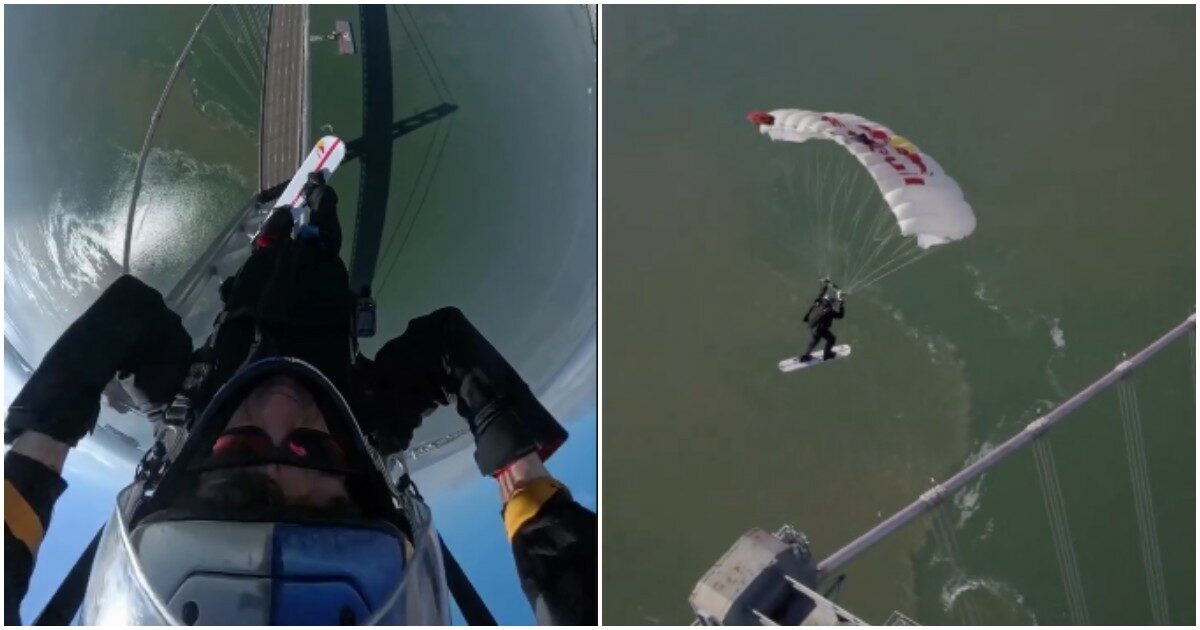 “Perchè non fare skysurfing in contesti insoliti come il Bay Bridge di San Francisco?”: così Sean MacCormac è diventato il primo atleta a planare sul ponte