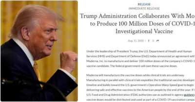 Copertina di Bourla (Pfizer) smaschera Trump sui vaccini a Rna messaggero: “Li ha finanziati lui con l’operazione Warp Speed”