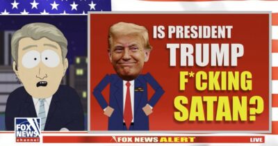 Copertina di “Sono incinto di Donald Trump”: la rivelazione choc di Satana nell’ultimo episodio di South Park
