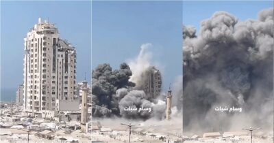 Copertina di Gaza City, l’esercito israeliano rade al suolo la Mushtaha Tower: il momento dell’esplosione