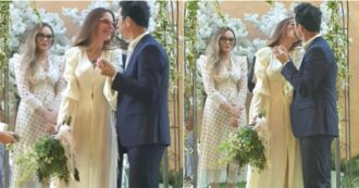 Copertina di Naike Rivelli si è sposata. Chi è il marito Roberto Marzano e le immagini della festa – Video