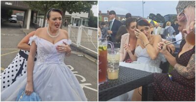 Copertina di “Sembri una pecora travestita da agnello”: donna lasciata all’altare non annulla l’addio al nubilato ma viene insultata per aver sfilato con l’abito da sposa