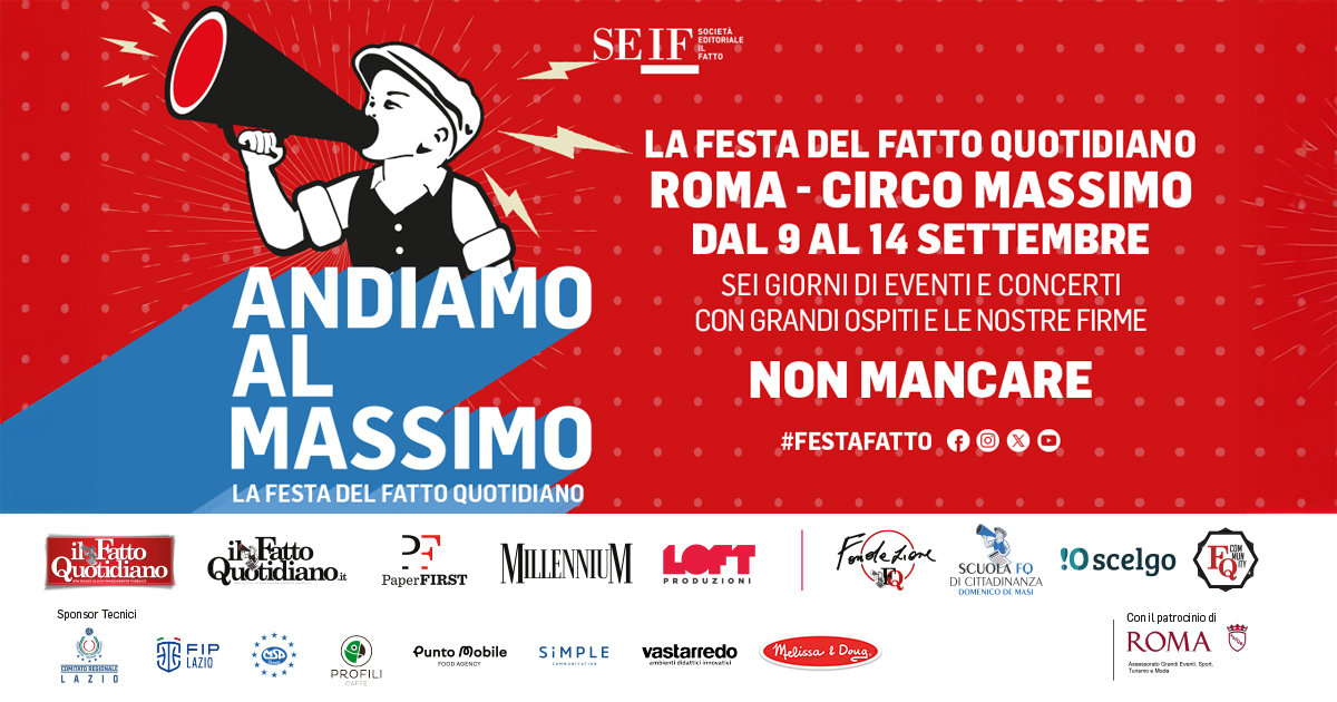 ‘Andiamo al Massimo’: la Festa del Fatto Quotidiano 2025 al Circo Massimo di Roma – IL PROGRAMMA