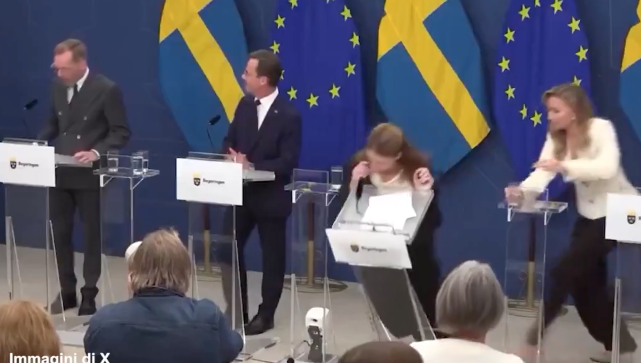 svezia la ministra della salute lann sviene durante una conferenza stampa