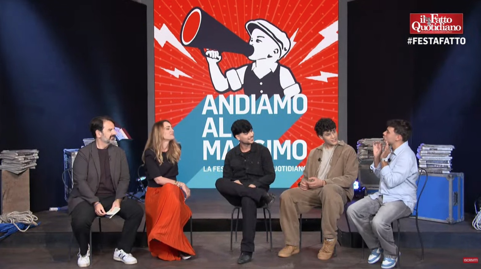 trigno nicol242 filippucci e gabriele vagnato alla festa del fatto quotidiano rivedi l8217incontro con claudia rossi e andrea conti