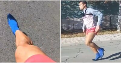 Copertina di Corre all’indietro sui tacchi e fa il record mondiale: l’impresa dell’atleta è virale – VIDEO