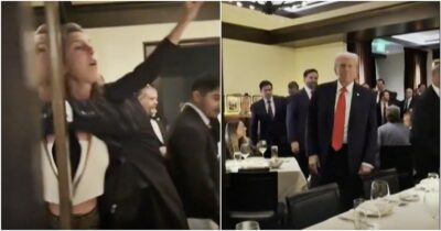 Copertina di Trump contestato in un ristorante di Washington da attivisti pro-Palestina