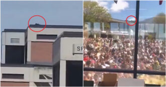 Copertina di Omicidio Kirk, il video del presunto killer sul tetto: prima è appostato dietro un cornicione, poi la fuga