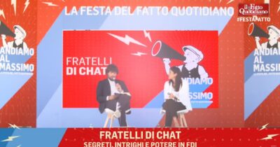 Copertina di Festa del Fatto Quotidiano, rivedi la presentazione di “Fratelli di chat”: il libro su FdI con Giacomo Salvini e Martina Castigliani