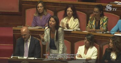 Copertina di Maiorino (M5s) accusa Tajani: “Influencer prezzolato di Israele”. In Senato scoppia il caos. E il ministro: “Inaccettabile”