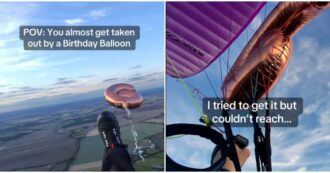 Copertina di Il palloncino si incastra nel parapendio mentre il pilota è in volo: “Quando il compleanno di qualcuno significa quasi la tua morte” – VIDEO