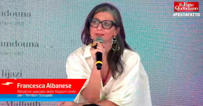 Copertina di Francesca Albanese alla Festa del Fatto: “A Gaza non è guerra, ma aggressione di una dittatura militare contro un popolo senza diritti”
