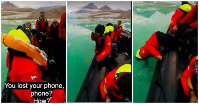 Copertina di Gli cade il telefono in mare mentre scatta una foto tra i ghiacci, turista si tuffa nell’Artico per recuperarlo: salvato in extremis dai presenti