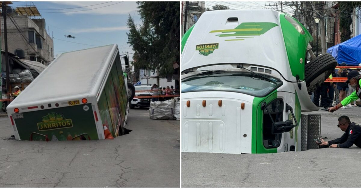 camion delle bibite inghiottito in una voragine di 8 metri il video dell8217incidente in messico 232 virale