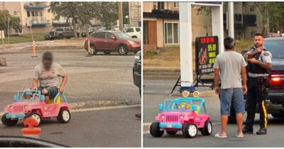 Copertina di “Ero troppo stanco per camminare fino al supermercato”: ubriaco guida una Jeep giocattolo e gira nel traffico a 5km/h, arrestato