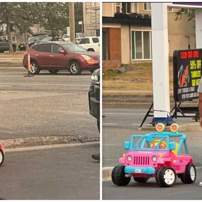 “Ero troppo stanco per camminare fino al supermercato”: ubriaco guida una Jeep giocattolo e gira nel traffico a 5km/h, arrestato