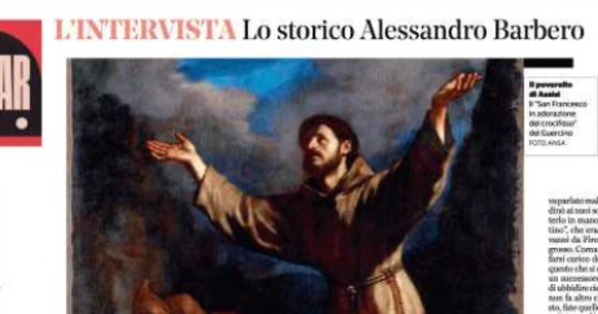 Sul Fatto Quotidiano in edicola: intervista ad Alessandro Barbero su San Francesco