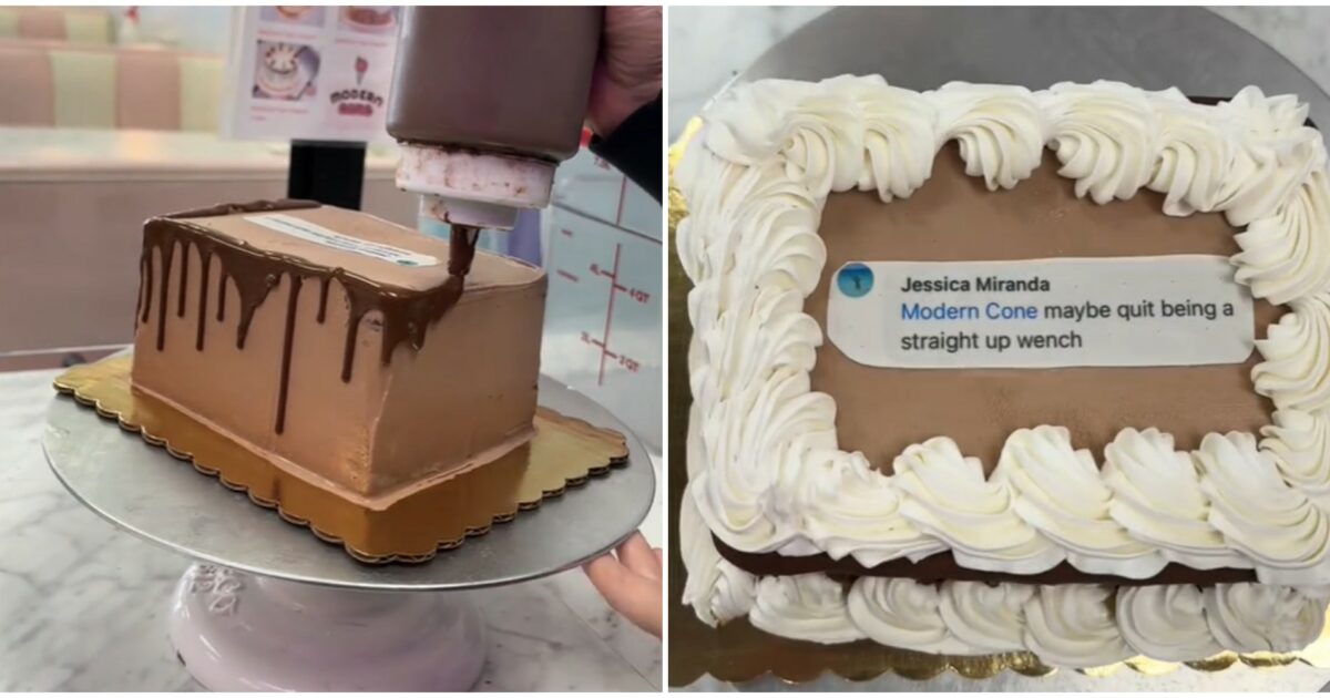 “Smettila di essere una strega!”: la pasticciera che decora le torte con i commenti negativi di una follower è diventata virale