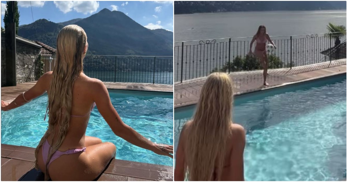 Alisha Lehmann e Ramona Petzelberger, che tecnica a bordo piscina: il video della serie di palleggi Alisha Lehmann e Ramona Petzelberger, che tecnica a bordo piscina: il video della serie di palleggi