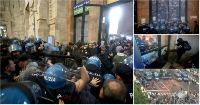 Copertina di Corteo per Gaza a Milano, caos in Stazione Centrale: scontri con la polizia, pietre, manganellate e turisti in fuga