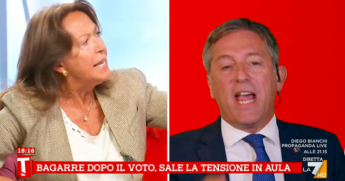 carmen lasorella a la7 governo meloni continua a fornire armi a israele su gaza 232 silente scontro con sala fi
