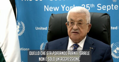 Copertina di Abu Mazen all’Onu, perché il presidente dell’Anp indossava una spilla con una chiave. Il discorso: “Non c’è pace senza la Palestina libera”