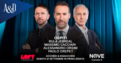 Copertina di Jebreal, Cacciari,Orsini e Crepet ospiti di Luca Sommi ad Accordi&Disaccordi, sabato 27 settembre. Con Travaglio e Scanzi