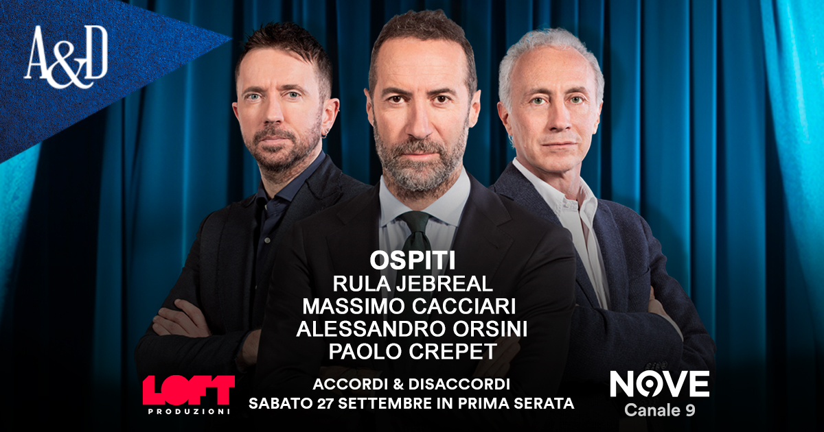Jebreal, Cacciari,Orsini e Crepet ospiti di Luca Sommi ad Accordi&Disaccordi, sabato 27 settembre. Con Travaglio e Scanzi Jebreal, Cacciari,Orsini e Crepet ospiti di Luca Sommi ad Accordi&Disaccordi, sabato 27 settembre. Con Travaglio e Scanzi