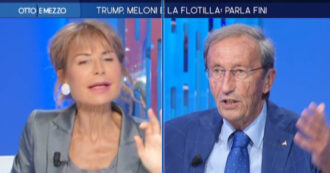 Copertina di Gianfranco Fini si infuria con Lilli Gruber su Meloni, Kirk e destra: “La chiudiamo dopo in privato”