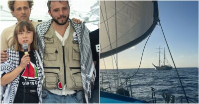 Copertina di “Noi Flotilla di Hamas? Israele diffama come fa da anni. Siamo vicini alla ‘Linea arancione’ al largo di Gaza: d’ora in poi siamo a rischio, allerta massima” | Intervista a Thiago Avila, attivista Global Sumud