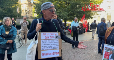 Copertina di “Beppe, svendi casa tua. È una speculazione edilizia”: la protesta a Palazzo Marino contro la cessione dello stadio Meazza