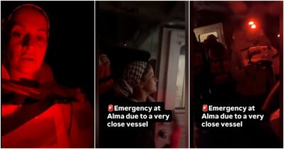 Copertina di Flotilla, alle 3 di notte la sirena dell’emergenza su Alma: “Una nave è molto vicina a noi” – Video