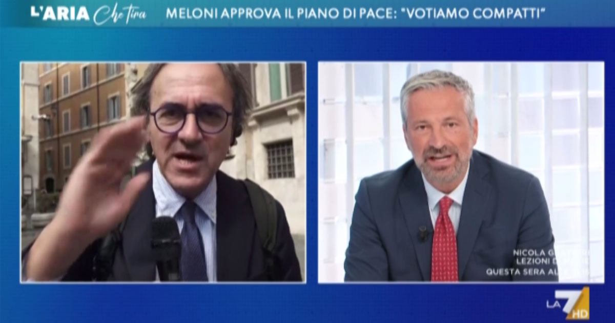 Gaza, Bonelli contro Speranzon (FdI): “Non buttarla sulle comiche, non è una trattoria”. E abbandona la diretta di La7