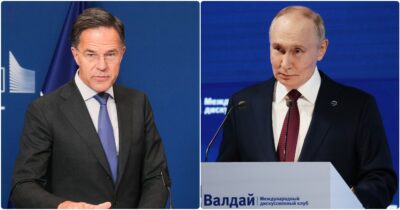 Copertina di La Nato torna ad agitare la “minaccia russa”. Rutte: “I missili di Mosca potrebbero colpire Roma o Londra”. Putin: “Stereotipi occidentali”