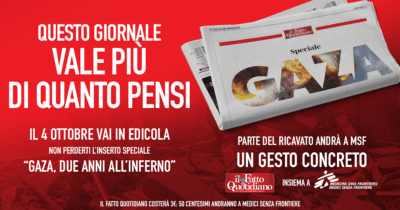 Copertina di “Gaza, due anni all’inferno”. Acquista anche online lo speciale di 16 pagine pubblicato sul Fatto del 4 ottobre