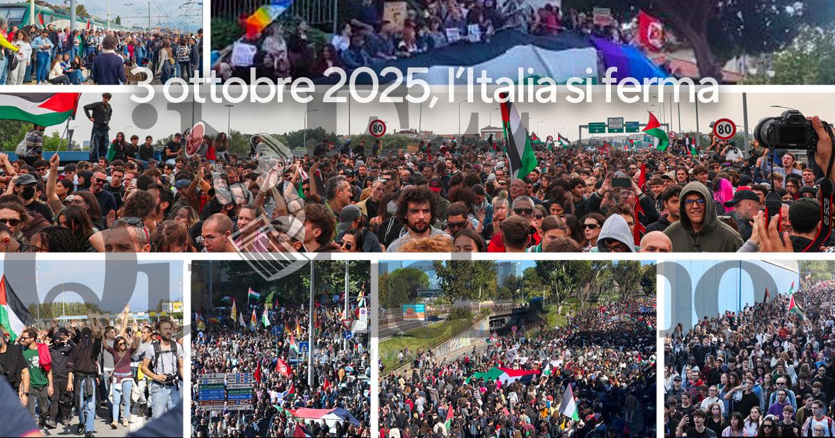 Lo sciopero generale ferma l’Italia: “Due milioni nelle piazze”. Da Roma a Isernia, l’onda contro il silenzio sul genocidio a Gaza