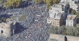 Copertina di Corteo a Roma per Gaza, le immagini dall’alto della marea umana: il video