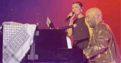 Copertina di “Grazie alla Flotilla, l’umanità è ancora possibile”: Negramaro in concerto al Forum “Free Palestine”. Elisa arriva sul palco con la kefiah – IL VIDEO