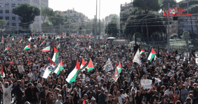 Copertina di Manifestazione a Roma, marea umana per Gaza: “Siamo un milione”. A corteo finito, guerriglia degli antagonisti