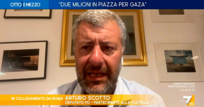 Copertina di Flotilla, Scotto ringrazia Crosetto e accusa Meloni: “Attacco senza precedenti ai parlamentari, non può intimare alcunché”. Su La7