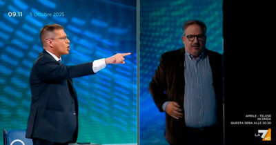 Copertina di “Vai con Hamas, fascista rosso”. “Stai a cuccia, propagandista di bugie”. Scontro tra Capezzone e Telese, che lascia gli studi di La7