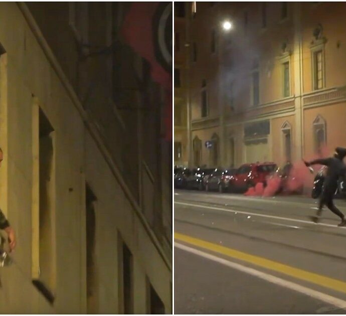 Roma, gruppo di manifestanti contro la sede di Casapound: lancio incrociato di oggetti dopo il corteo pro Palestina