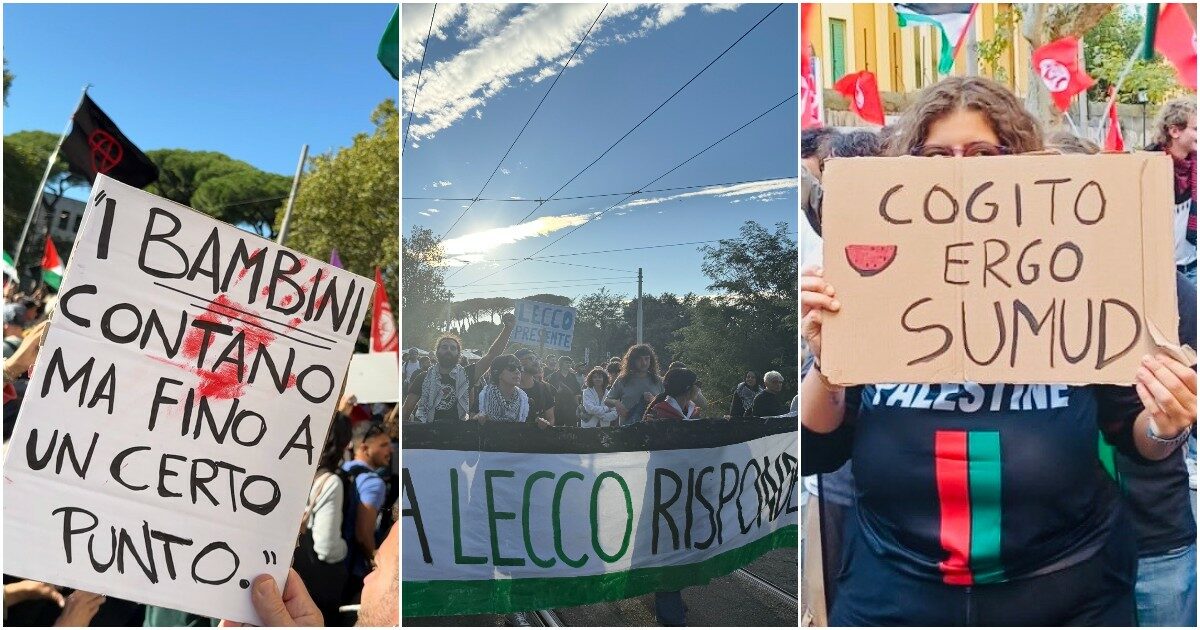 la bandiera cucita da nonna i bus partiti all8217alba i cartelli di cui non si parla vi racconto il corteo per gaza quella marea umana risponde alla domanda tu dov8217eri mentre uccidevano i bambini