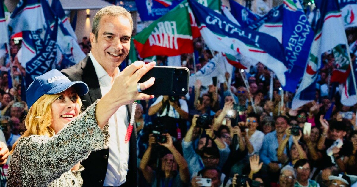 la destra esulta per la riconferma di occhiuto meloni anche in calabria fiducia nella nostra coalizione tajani si vince al centro