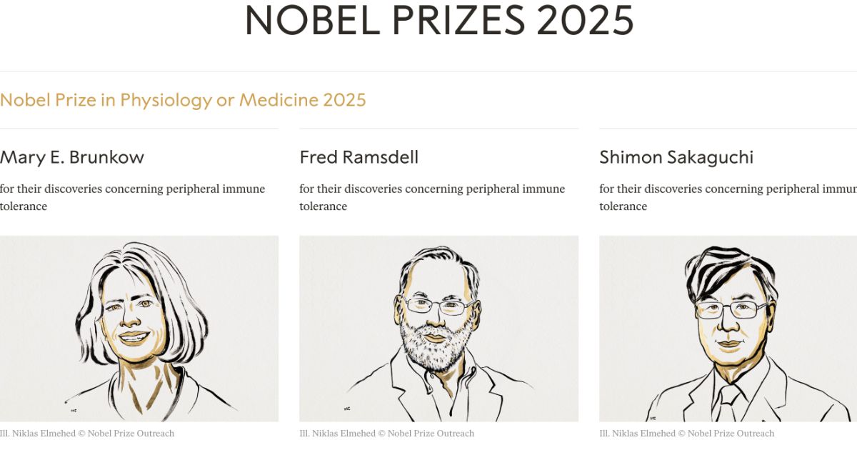 Premio Nobel per la Medicina a Mary E. Brunkow, Fred Ramsdell e Shimon Sakaguchi per le ricerche sul sistema immunitario