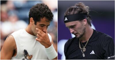 Copertina di Munar rimane senza calzini, Zverev cambia le scarpe perché troppo bagnate: cose da pazzi a Shanghai, i tennisti lottano contro il sudore